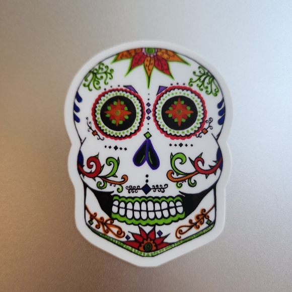 Add on!! 2.25" x 3" Sugar Skull Die Cut Sticker - Picture 4 of 4